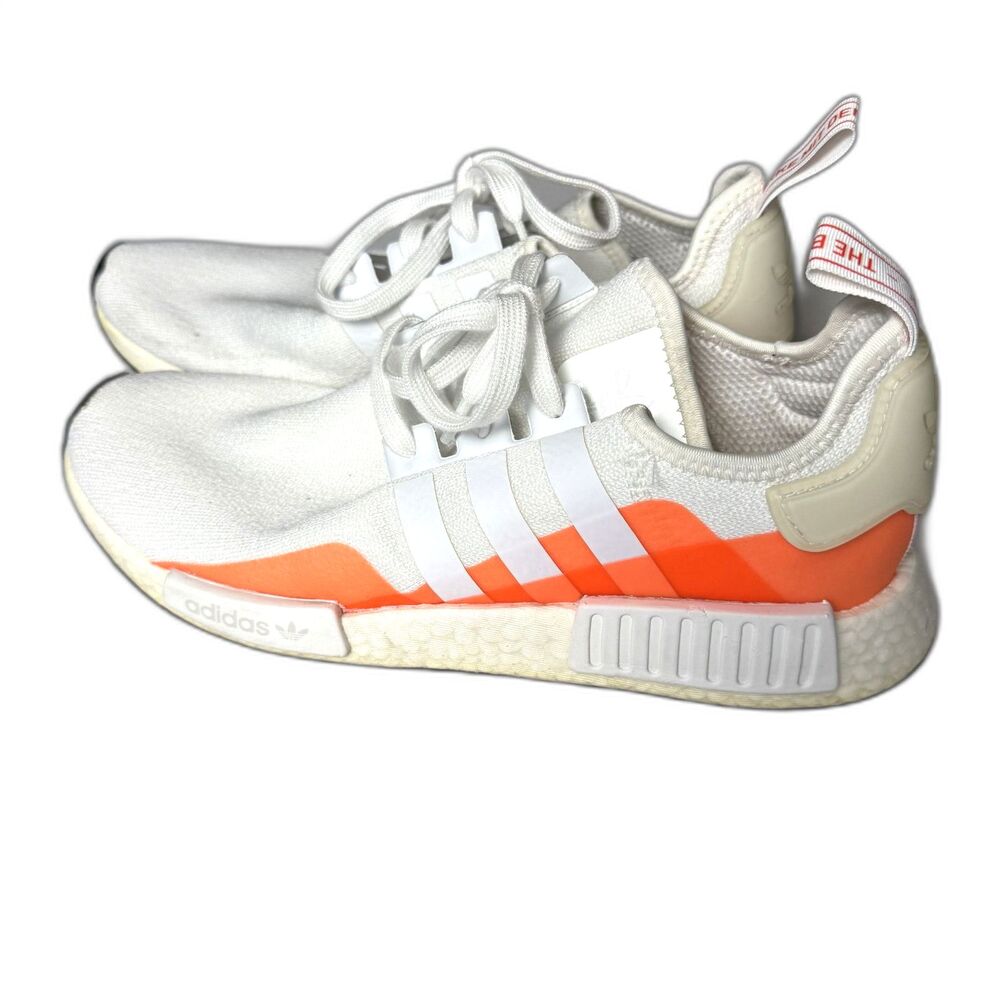 Size 11.5 Adidas NMD_R1 White Solar Orange sneakers (10451)